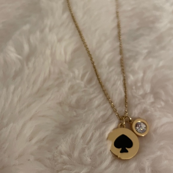 Kate Spade Spot the Spade 10" Gold/Black Logo Necklace - Picture 5 of 5